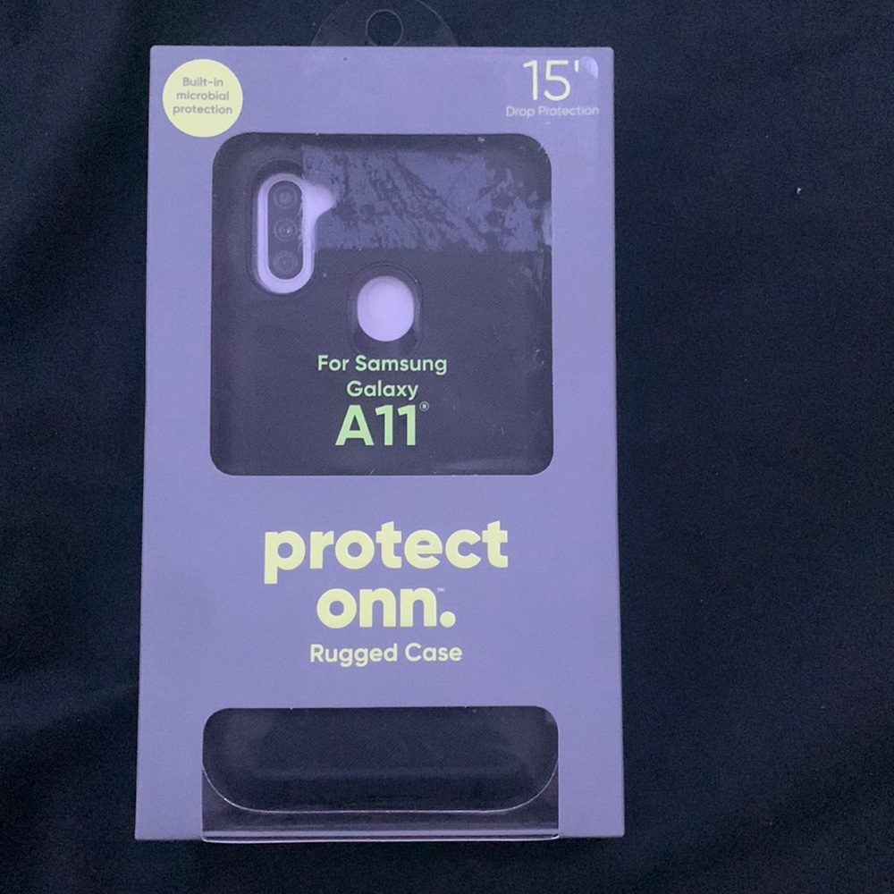 ONN. SAMSUNG GALAXY A11 Rugged Microbial Protection Case (15' Drop Protection)